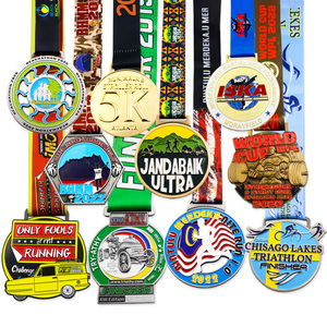 Customizable Plated Mirror Finish <b>Metal</b> Medal UV <b>Epoxy</b> Coating Personalized for Half Marathon Racing Events Featuring Unique - Product Image 5