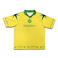 Jersey Sepak Bola Sublimasi Unisex Kustom Berkualitas Tinggi Vintage Streetwear Trendi 100% Poliester Cepat Kering Bernapas