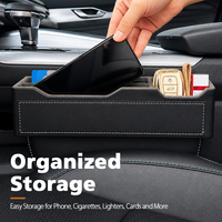 Organisateur multifonctionnel OEM pour l'espace entre les sièges de voiture, boîte de rangement en cuir PVC pour téléphone