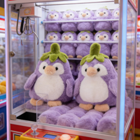 Peluches Adorables Pingouins Aubergines Violettes 8 pouces, Jouets en Peluche pour Enfants, Thème Dessin Animé Anime, pour Machines à Pinces