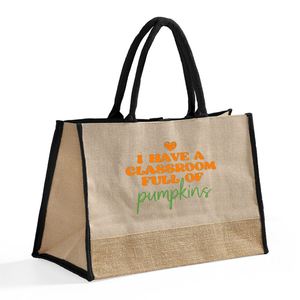 Grands sacs fourre-tout en toile de jute écologiques, durables, imperméables, pour les sorties, le quotidien, les déplacements, sacs utilitaires isolés - Product Image 2