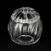 Pot à bougie en verre de luxe logo personnalisé carré en forme de citrouille aromathérapie populaire décoration de la maison pour la fabrication de bougies boîte-cadeau emballée