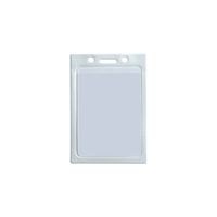 Porte-badge d'identification horizontal en PVC rigide transparent OEM Bestom, durable, avec fente latérale pour carte et lanières