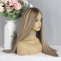Prêt à Expédier le Plus Cher De Luxe Brut Vierge Européenne Cheveux Humains Remplacement Surbrillance Couleur Juif Casher Hd Lace Front Perruques
