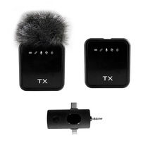 Microphone Lavalier Sans Fil Anti-Vent et Anti-Bruit F11-2 2.4G avec Réduction de Bruit pour Vlogging et Diffusion en Direct