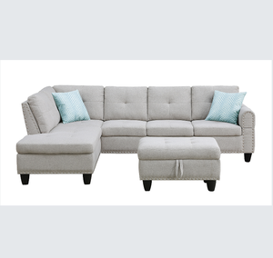 Canapé et chaise longue en U moderne de 98 pouces de large, orienté à gauche, avec ottoman, canapé-lit en mousse à mémoire de forme, mobilier de salon de haute qualité - Product Image 1