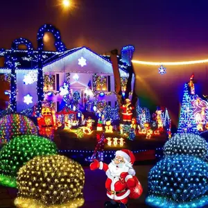 JXJT, Заводская Солнечная 100, 200 светодиодное декоративное освещение, украшение сада, уличная струнная лампа IP65, водонепроницаемая сетчатая Рождественская гирлянда