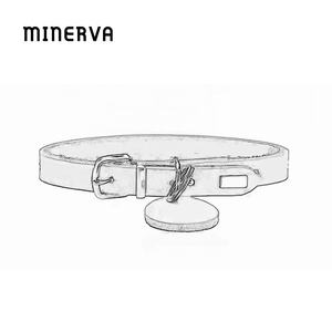 Minerva personalizza il Designer Pet e il proprietario in pelle di fascia alta semplice Vintage elegante braccialetto pendente in metallo con collare per <span class=keywords><strong>cani</strong></span> - Product Image 4