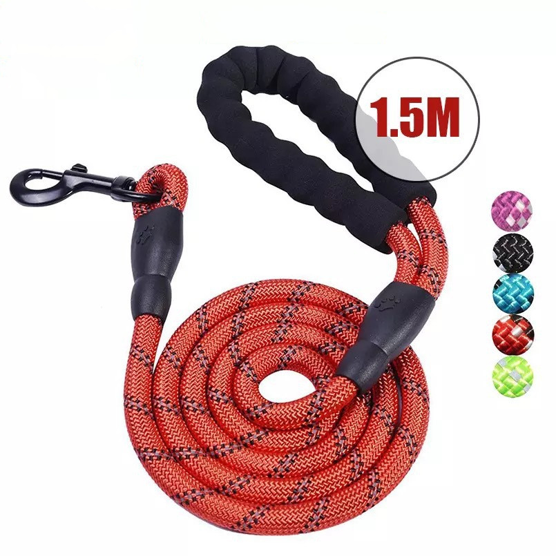 1.5m Strong Reflective Dog Leash with Padded Handle - Senye Heavy Duty Nylon Rope Leash for Large Me