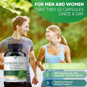 Cápsulas Ausreson de Extrato de Chá Verde EGCG Queimador de Gordura Suplementos de Ervas Produtos de Emagrecimento Cápsulas de Chá Verde Matcha Orgânico - Product Image 2