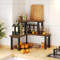 Étagère à épices, table de maquillage, présentoir de cosmétiques, étagère de rangement pour comptoir de cuisine, étagère à 2 niveaux, étagère d'angle mobile, armoire