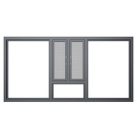 Ventanas Modernas de Aluminio con Doble Acristalamiento para Oficina en Casa, Ventana Corredera de Acero Inoxidable para Viviendas Residenciales OEM