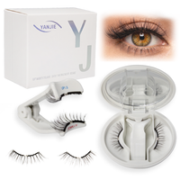 Ensemble de cils magnétiques souples à forte adhérence, sans colle, réutilisables, en matériau PBT, cils recourbés en D avec applicateur