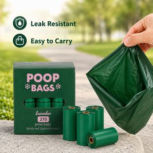 Distributeur de sacs à déjections canines biodégradables et compostables, écologiques, résistants, parfum lavande, pour toilettage des chiens - Product Image 2