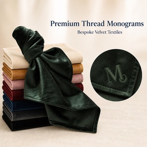High Quality Washable 100% Polyester Velvet Napkins for Wedding Embroidered Edge <b>Flannel</b> Table Linen Placemat Napkins - Product Image 6