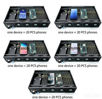 Chasis para granja de teléfonos de 20 placas para placas base S8 S9 S10 S20 S21 S22, caja de control de modo dual WIFI + OTG