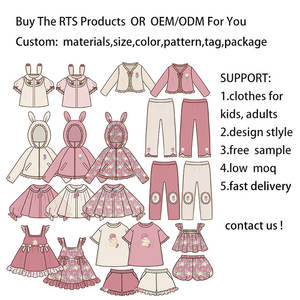 Ome RTS enfants filles pyjamas vêtements de nuit à manches courtes personnalisé bébé dessin animé ourlé maison porter odm évider ensemble de vêtements pour enfants - Product Image 2