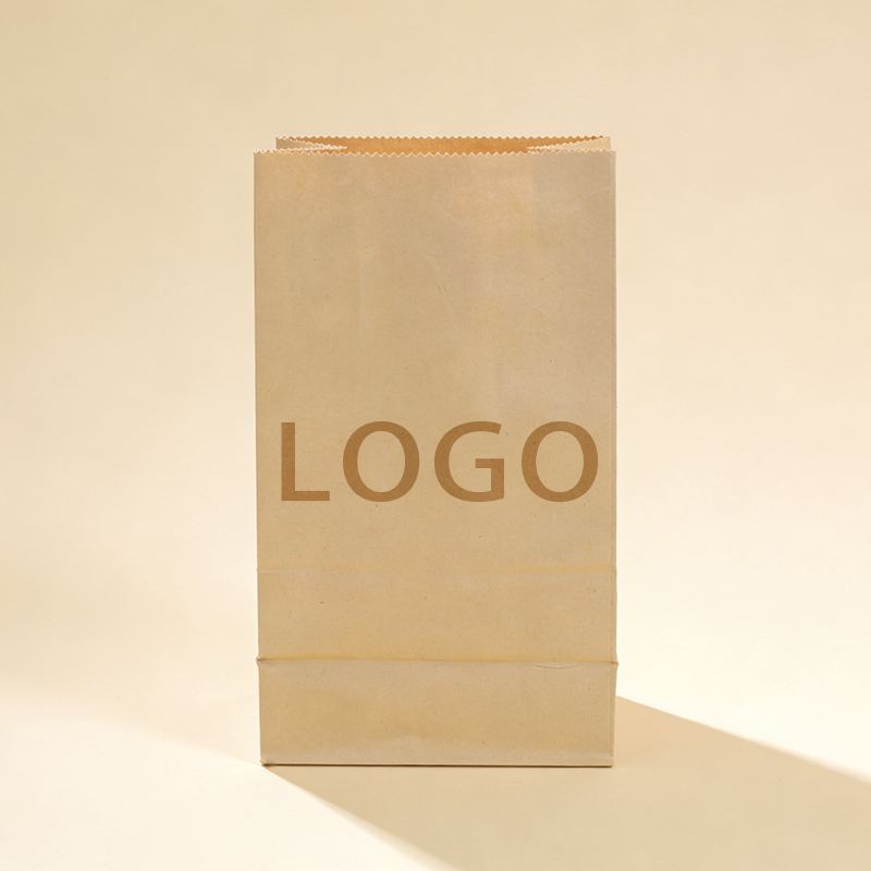 Customizable Recyclable Food Grade Kraft Paper Gift Bags with Flexographic Printing for Bread Pizza Sugar-Custom Orders Accepted
