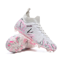 Chaussures de football unisexes respirantes pour adultes, crampons professionnels FG à crampons longs avec semelle en TPU solide pour l'entraînement