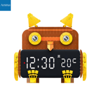 286pcs Blok Bangunan Jam Alarm Burung Hantu Edukatif Kreatif dari Plastik ABS, Set Mainan Konstruksi DIY untuk Merakit, Unisex, Semua Usia