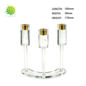 Candélabre <span class=keywords><strong>en</strong></span> cristal à 3 bras, porte-bougie de mariage et centre de table, élégant <span class=keywords><strong>chandelier</strong></span> <span class=keywords><strong>en</strong></span> acrylique pour décorations de mariage - Product Image 2