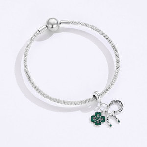 ดีไซน์ดั้งเดิม เงินแท้ S925 จี้รูปโคลเวอร์สี่แฉกประดับเพชรซิร์โคเนียรูปตัวยู สร้อยข้อมือสุดหรู ของขวัญวันหยุด - Product Image 4