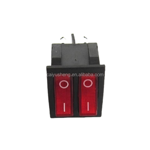 Interruptor de doble palanca KCD6 con luz roja, 2 velocidades, 6 pines, para calentador eléctrico - Product Image 1
