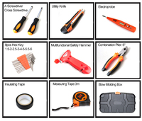 Kit de survie d'urgence 17 en 1, boîte à outils de secours, marteau de sécurité, boîte à outils robuste, ensemble d'outils de mécanicien