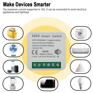 Tuya mini thông minh chuyển đổi AC100-240V 16A mô-đun Power Monitor 2-cách kiểm soát Mini <span class=keywords><strong>Switch</strong></span> Breaker cuộc sống thông minh làm việc với Alexa Google - Product Image 4