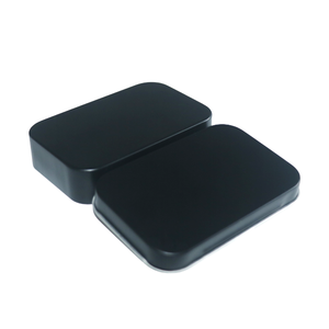 Commercio all'ingrosso piccola scatola di latta rettangolare scatola di metallo nero personalizzato scatola di latta alla menta scatola di latta con coperchio incernierato per caramelle lattine di metallo - Product Image 2