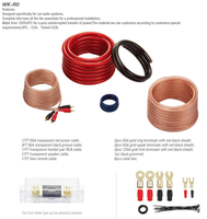 1/0 Gauge 100% kuat, Kit kabel Amp OFC 0 GA Audio mobil