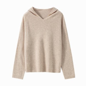 Sudadera con Capucha Tejida Personalizada OEM ODM para Mujer, Suéter 100% Lana, Prenda Tejida sin Costuras, Jersey Casual de Manga Larga para Mujer - Product Image 3