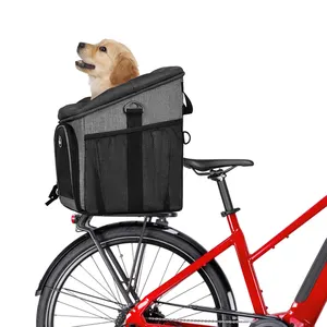 Köpek bisiklet sepeti yumuşak taraflı köpek bisiklet taşıyıcı küçük köpek kedi yavruları için 4 Mesh Windows ile evcil hayvan taşıyıcı seyahat için