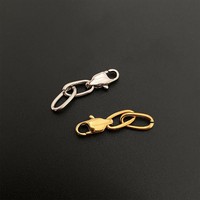 Chaîne d'extension en acier inoxydable EManco, plaquée or 14 carats, avec fermoir mousqueton, pour la fabrication de colliers et bracelets DIY