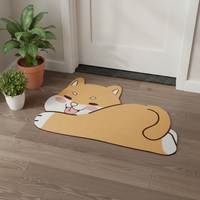 Alfombrilla de Baño de Tierra de Diatomeas con Forma Irregular, Diseño de Dibujos Animados, Súper Absorbente, de Secado Rápido, Antideslizante, para Entrada