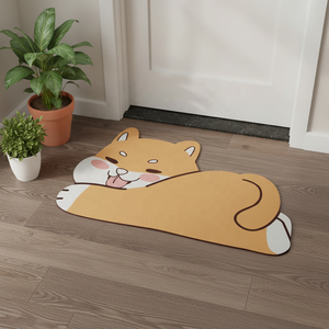Alfombrilla de Baño de Tierra de Diatomeas con Forma Irregular, Diseño de Dibujos Animados, Súper Absorbente, de Secado Rápido, Antideslizante, para Entrada - Product Image 3
