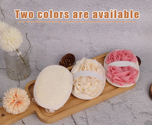 New Natural Loofah <b>Sponge</b> Pads Exfoliating Body Scrubber Bath <b>Sponge</b> <b>Shower</b> Mesh Pouf Ball Double Side <b>Shower</b> Puff and Luffa - Product Image 5