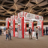 Stand d'exposition portable en aluminium 20x30 pieds, montage facile, type tunnel, pour salon professionnel