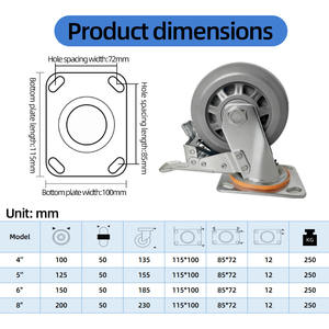 300kg Carga De Borracha Recipiente Roda Cinto Tipo Rotativo Para Móveis Movendo Roda Pneumática - Product Image 2