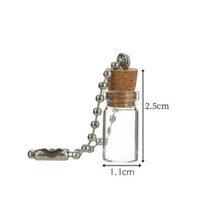 ขวดแก้วใสขนาดเล็ก 2 มล. 3 มล. 5 มล. รูปทรงหลากหลาย ดีไซน์สร้างสรรค์ ไม่ซ้ำใคร พร้อมจุกไม้ก๊อก สำหรับตกแต่งหรือใช้เป็นพวง<span class=keywords><strong>กุญแจ</strong></span> ขายส่ง - Product Image 3