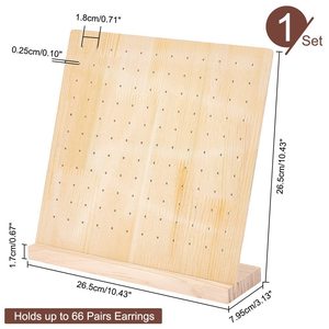 Wooden Jewelry Display Stand Vertical <b>Earring</b> Jewelry <b>Storage</b> and Display Tool Desktop Jewelry Display - Product Image 4