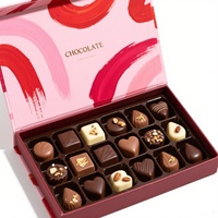 Boîte cadeau rigide personnalisée de luxe recyclable pour chocolats truffés, finition mate, pour aliments, bonbons, biscuits