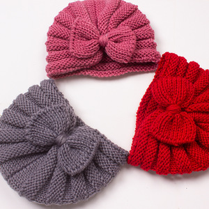 Gorros tejidos para niña, diadema de oso, <span class=keywords><strong>turbante</strong></span> infantil, accesorios para la cabeza de recién nacido, gorro de invierno, gorros cálidos, gorros para madre e hijo con lazo - Product Image 5