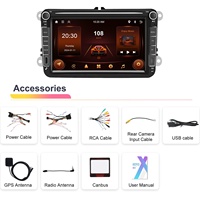 Podofo 8 pouces Android Double Din Carplay Android Auto 2 + 64G GPS WIFI FM RDS EQ autoradio stéréo pour VW/SAGITAR/JATTA/JETTA