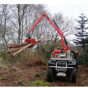 CE Approved timber wood log loader crane with loading trailer hydraulic grabber forestry machinery