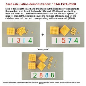Jeu de l'argentier à perles dorées en bois Montessori pour l'apprentissage des mathématiques, jouet éducatif pour la maternelle et l'éveil des enfants de 3 à 6 ans - Product Image 3