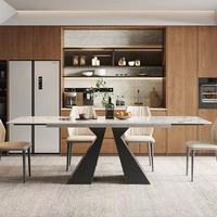 Ensemble de table à manger moderne pliable et extensible en pierre frittée, 6 places, mobilier de luxe pour la maison, fabriqué à Foshan