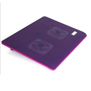 Q13 Thin Dual Fan Laptop <b>Cooling</b> <b>Pad</b> Metal Base For Notebook Computer Cooler Stand - Product Image 5