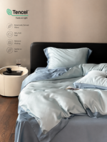 Ensemble de literie de luxe personnalisé en Tencel Lyocell 4 pièces, anti-rides, hypoallergénique, ensemble de draps rafraîchissants pour l'été