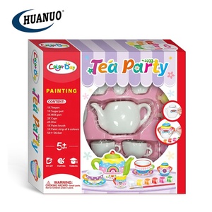 Niños DIY Hands-on Painted Tea Set Color Kit pintado a mano Juguete Pintura de cerámica <span class=keywords><strong>para</strong></span> niños Pintura - Product Image 4